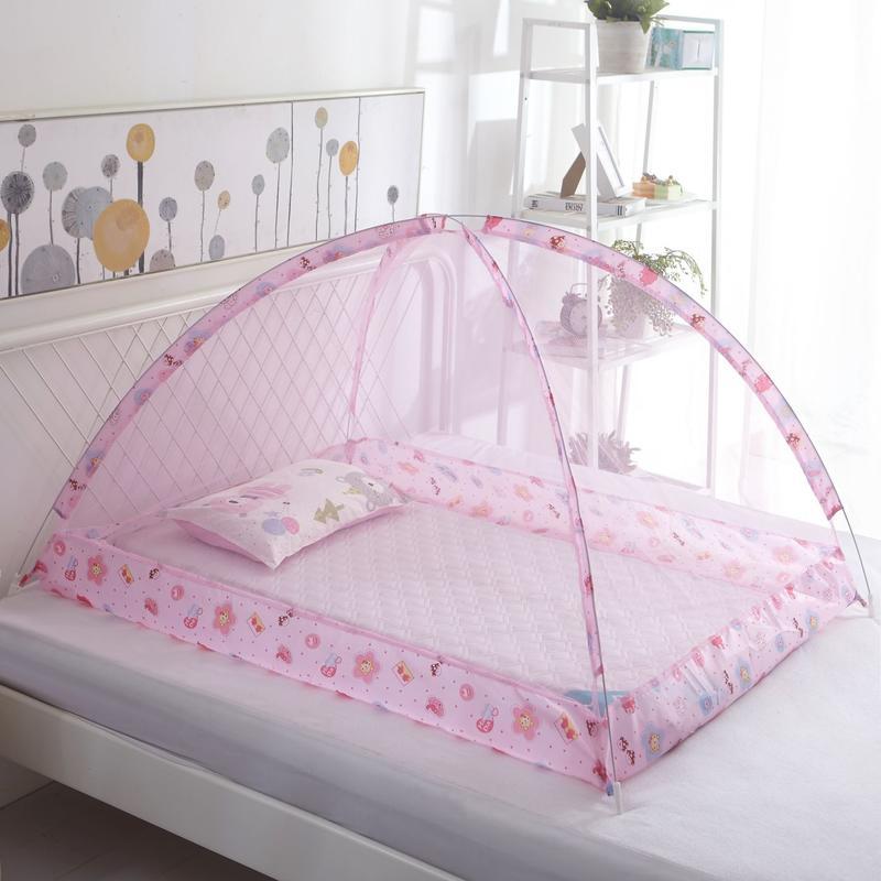 Children&#039;s Mosquito Net, Umbrella-type Baby Free Installation, Foldable Yurt Mosquito Net With Bracket, Cartoon Encryption Cover Net