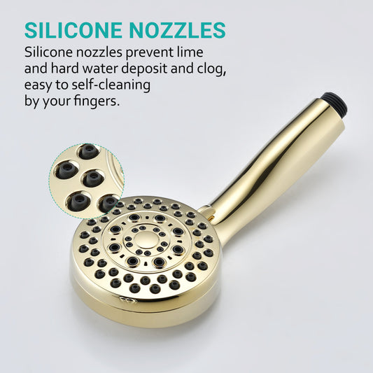 5 Mode Adjustable Settings Handheld Shower Head with Hose High Pressure Shower Heads