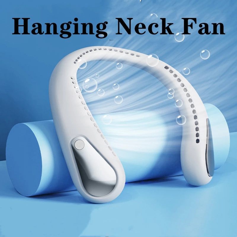 Cross-border New Hanging Neck Fan Outdoor Sports Portable Small Fan Bladeless Silent Mini Fan USB Small Fan