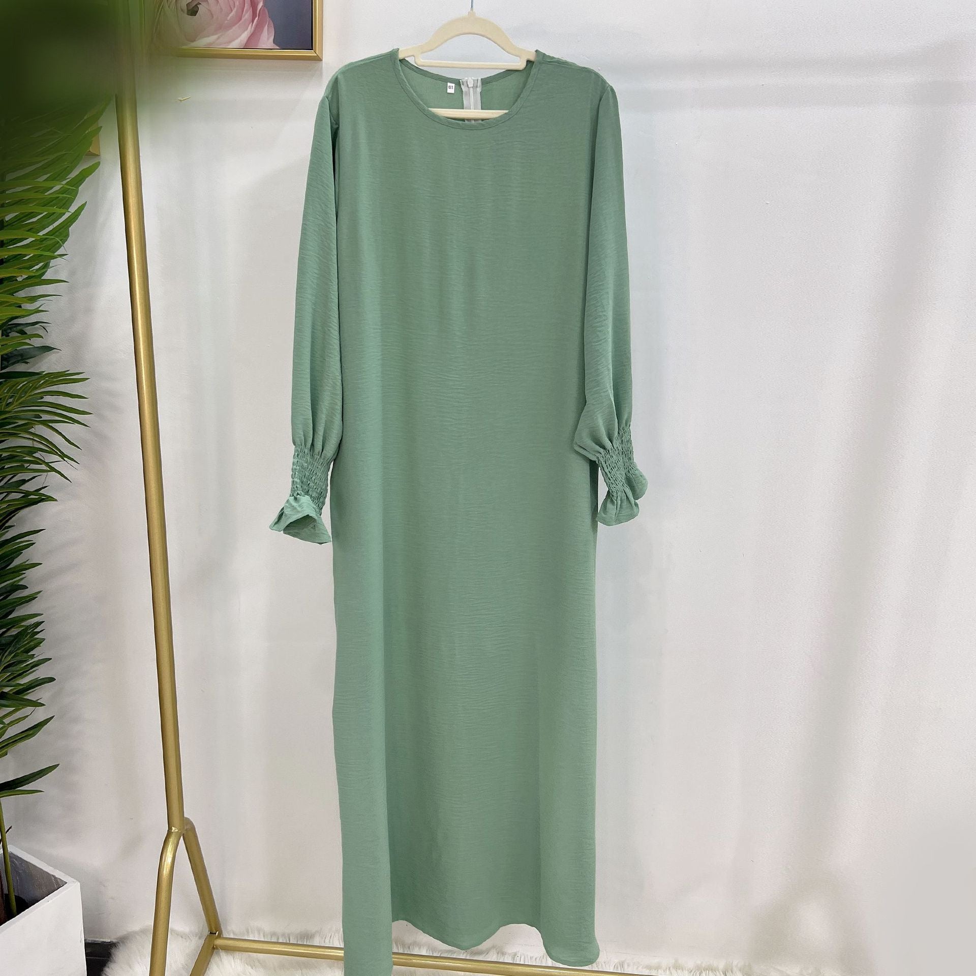 Dubai Turkey Solid Color Large Size Women&#039;s Dress LR591