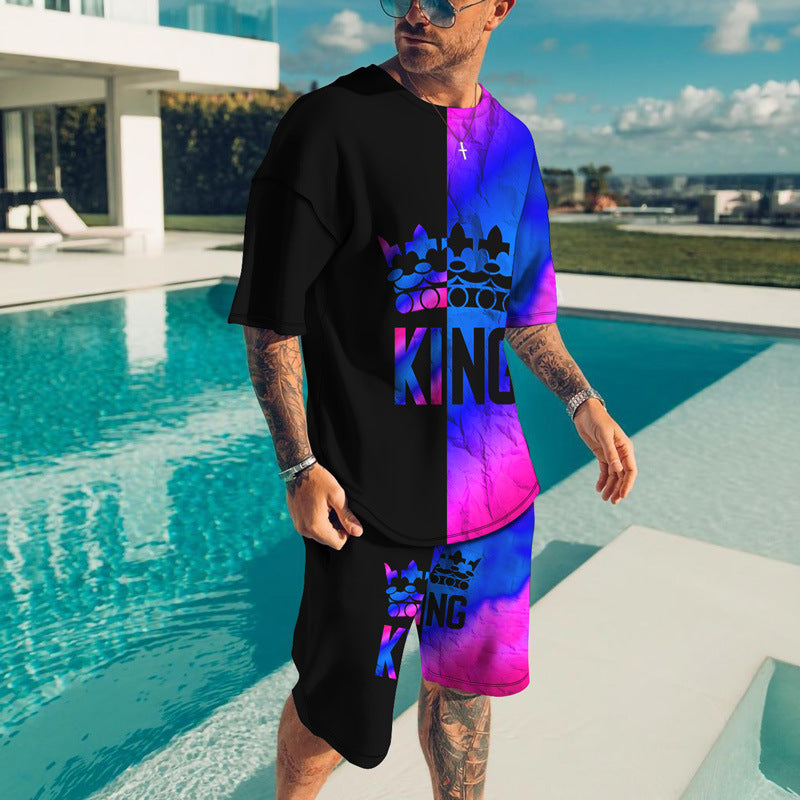3D Printing Trendy Digital Printing T-shirt Casual Two-piece Suit