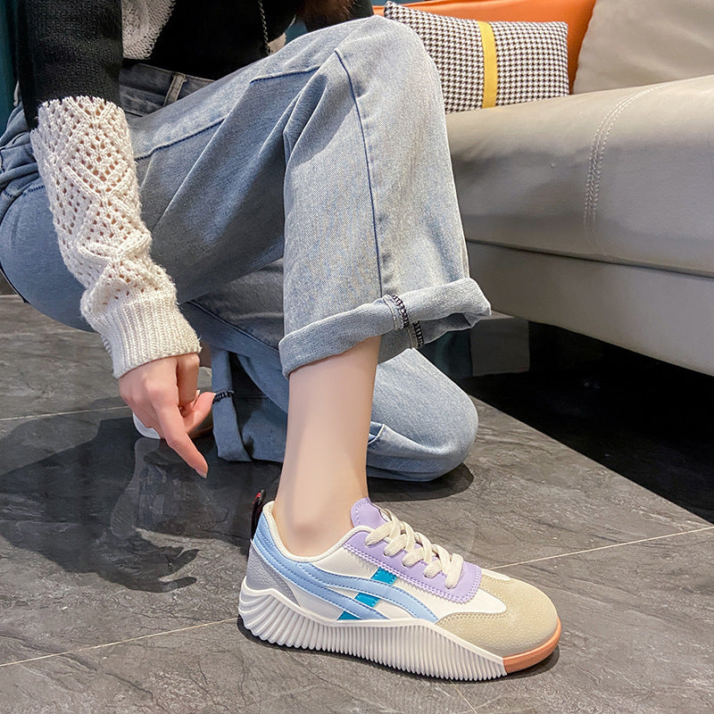 2025 Summer New Korean Style Flat White Shoes Women&#039;s Breathable Casual Student Board Shoes Women&#039;s Running Shoes JH-6617