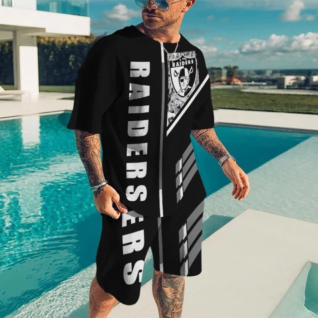 3D Printing Trendy Digital Printing T-shirt Casual Two-piece Suit