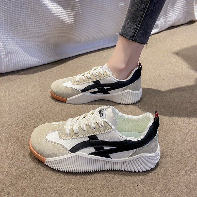 2025 Summer New Korean Style Flat White Shoes Women&#039;s Breathable Casual Student Board Shoes Women&#039;s Running Shoes JH-6617