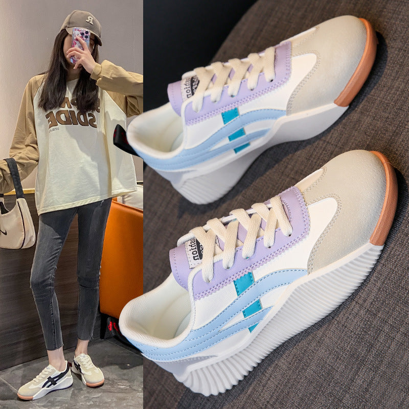 2025 Summer New Korean Style Flat White Shoes Women&#039;s Breathable Casual Student Board Shoes Women&#039;s Running Shoes JH-6617