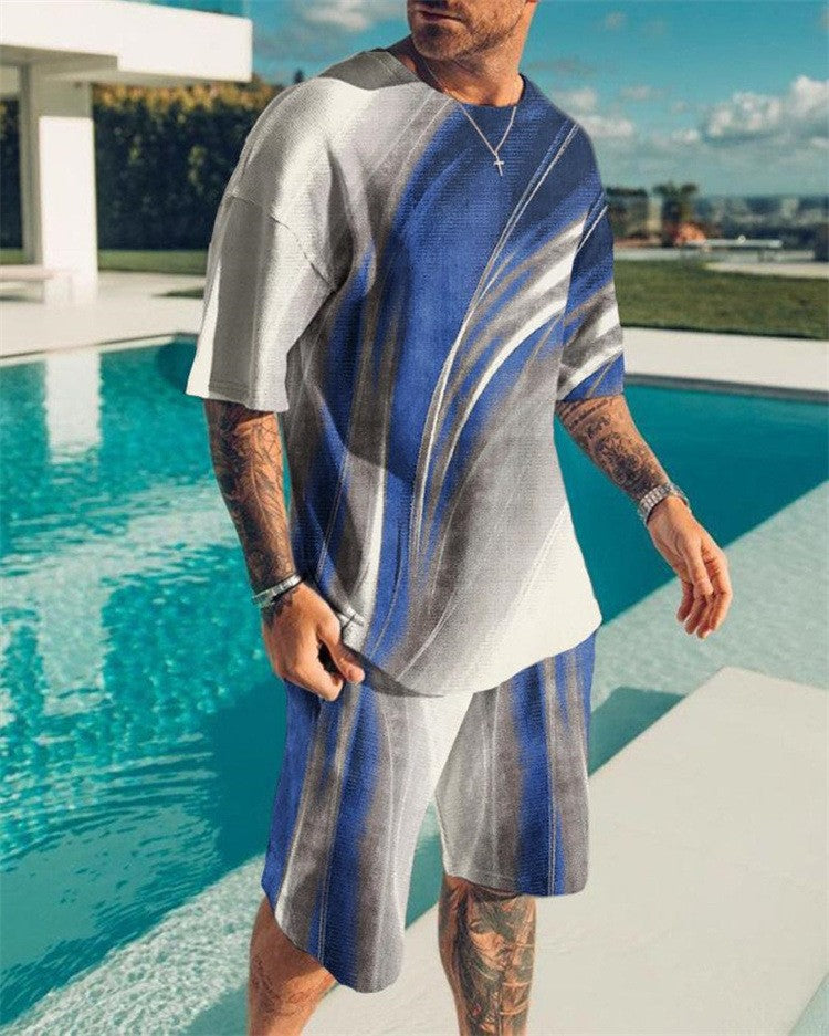 3D Printing Trendy Digital Printing T-shirt Casual Two-piece Suit