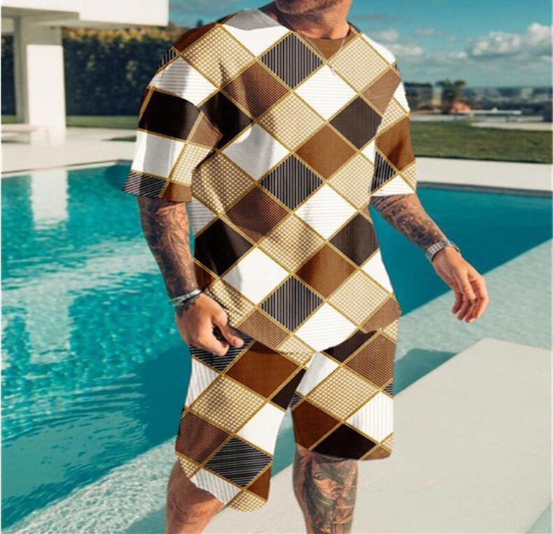 3D Printing Trendy Digital Printing T-shirt Casual Two-piece Suit