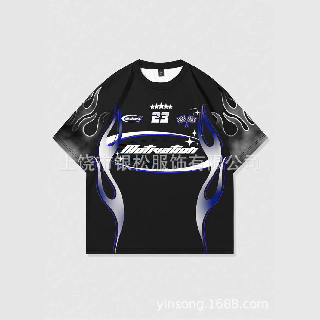 Fashion International Boutique Hot-selling Brand 3D Digital Printed Casual Short-sleeved T-shirt