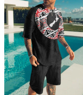 3D Printing Trendy Digital Printing T-shirt Casual Two-piece Suit