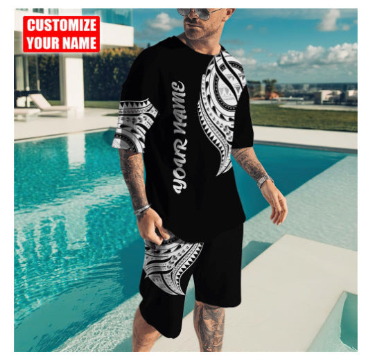 3D Printing Trendy Digital Printing T-shirt Casual Two-piece Suit