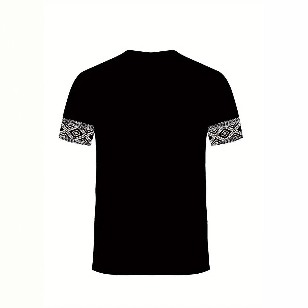 Men&#039;s Casual All-match Loose Breathable Short-sleeved Round Neck T-shirt Hot Selling Classic Retro Tribal Pattern 3D Printing