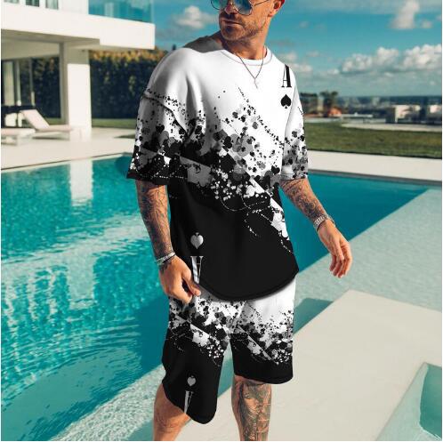 3D Printing Trendy Digital Printing T-shirt Casual Two-piece Suit