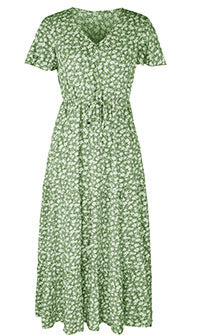 Casual Fashion Loose Floral Dress Summer Women&#039;s Gentle Style Flowers Dress Short-sleeved Dress