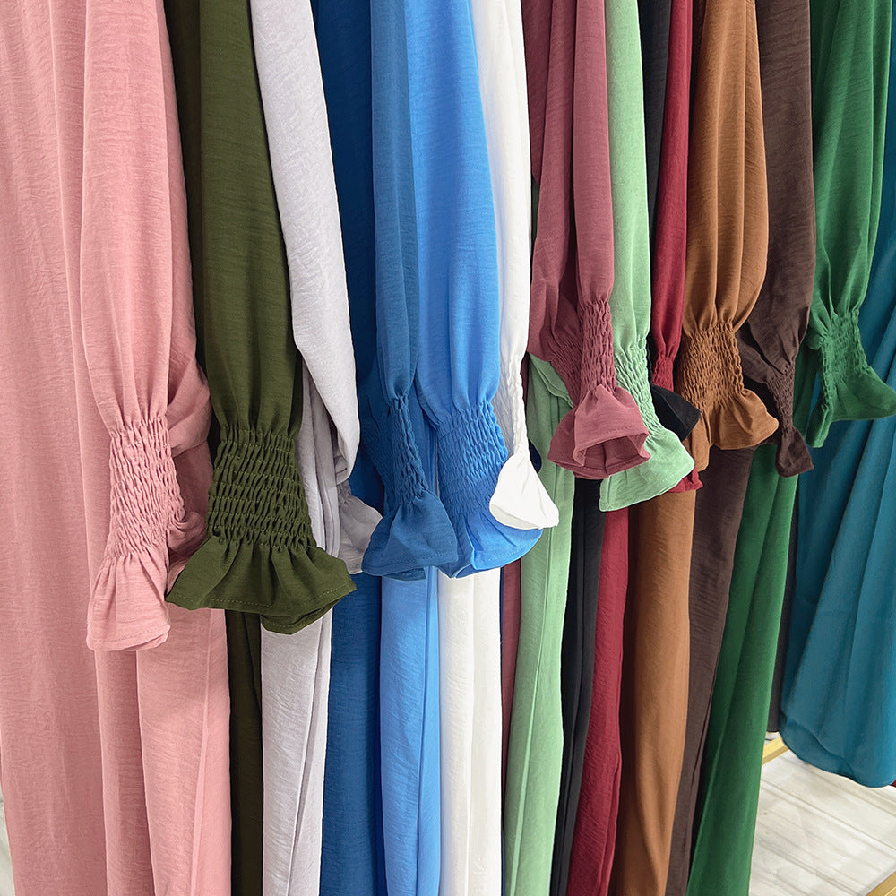 Dubai Turkey Solid Color Large Size Women&#039;s Dress LR591